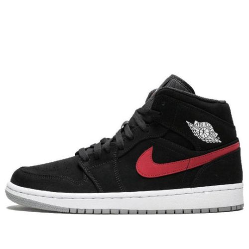 Air Jordan 1 Mid ??Multicolor Swoosh Black?? 554724-065