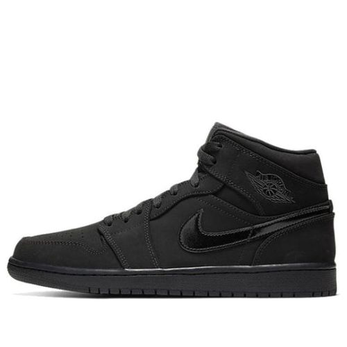 Air Jordan 1 Mid ??Triple Black Suede?? 554724-056