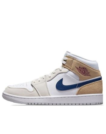 Air Jordan 1 Mid ??White Khaki Blue Void?? DO6726-100