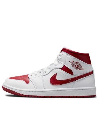 Air Jordan 1 Mid ??University Red White?? 554724-161