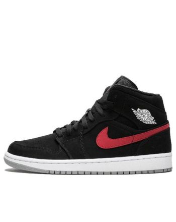 Air Jordan 1 Mid ??Multicolor Swoosh Black?? 554724-065