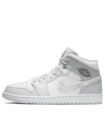 Air Jordan 1 Mid ??Swoosh Logo ?C Grey Camo?? DC9035-100